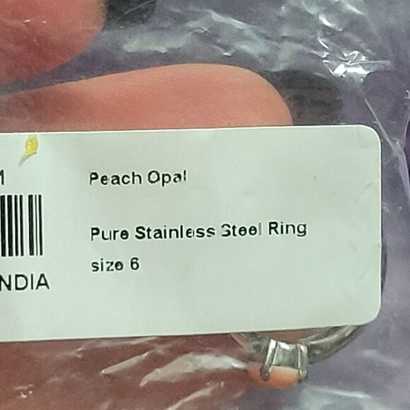 Oregon Peach Opal Solitare Ring Size 6 - Picture 4 of 13